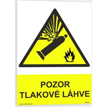 Pozor Tlakové láhve Vzor 2 Plast 148 x 210 mm (A5) tl. 0.5 mm - Kód: 13536