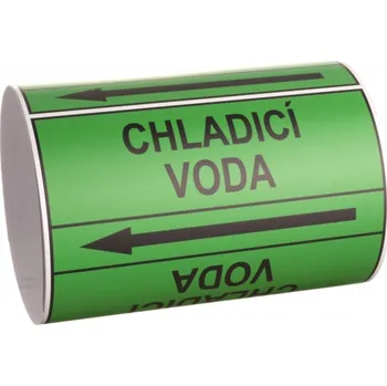 Páska na značení potrubí Signus M25 - CHLADÍCÍ VODA Samolepka 130 x 100 mm, délka 1,5 m, Kód: 25892
