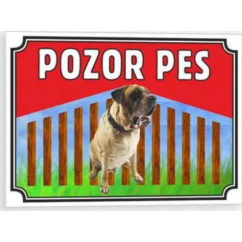 Pozor pes - Mastif Plast 210 x 148 mm (A5) tl. 0.5 mm - Kód: 10349