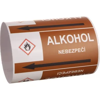 Páska na značení potrubí Signus M25 - ALKOHOL Samolepka 100 x 77 mm, délka 1,5 m, Kód: 26022