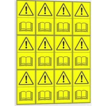 Výstraha - Před manipulaci si přečti návod Samolepka 45 x 85 mm tl. 0.1 mm - arch 12 ks - Kód: 02998