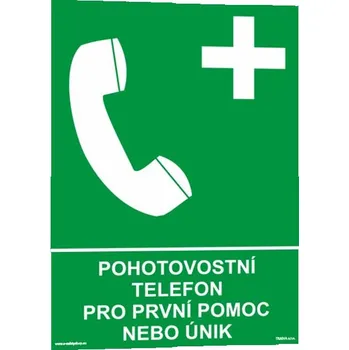 Pohotovostní telefon pro první pomoc nebo únik Plast 210 x 297 mm (A4) tl. 0.5 mm - Kód: 05476