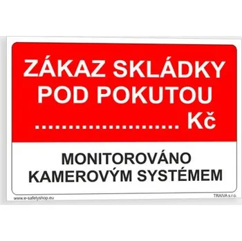Zákaz skládky pod pokutou Samolepka 210 x 148 mm (A5) tl. 0.1 mm - Kód: 14238