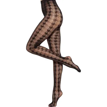 Dámské punčochy Černé vzorované punčocháče Runway Gatta, černá 1/2 i41_9999932910_2:černá_3:1/2_