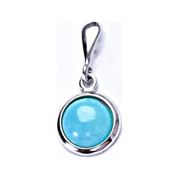 Přívěsek Sříbrný přívěsek, přírodní kámen amazonit - P 1503/22 (amazonit 8 mm)