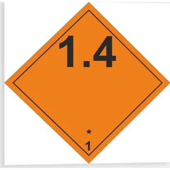 Výbušné látky a předměty č. 1.4 Značení ADR Samolepka 100 x 100 mm tl. 0.1 mm - Kód: 02984