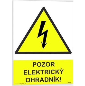 Pozor elektrický ohradník Plast 210 x 297 mm (A4) tl. 0.5 mm - Kód: 06110