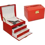 Stylová šperkovnice – červená, elegantní úložný box na šperky