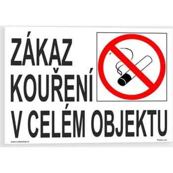 Zákaz kouření v celém objektu Plast 297 x 210 mm (A4) tl. 0.5 mm - Kód: 00332