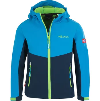 Dívčí bunda DĚTSKÁ ZATEPLENÁ SOFTSHELLOVÁ BUNDA TROLLKIDS KRISTIANSAND, NAVY / MEDIUM BLUE Velikost: 98