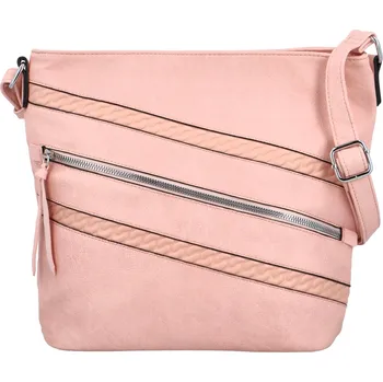 Dámská koženková crossbody kabelka Fania, růžová