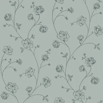 Tapeta Zelená vliesová květinová tapeta na zeď, 139314, Vintage Flowers, Esta Home