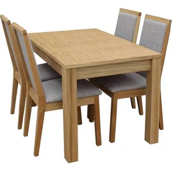 Jídelní stůl Dubový jídelní set s rozkládacím stolem Barevné provedení: Dub bianco