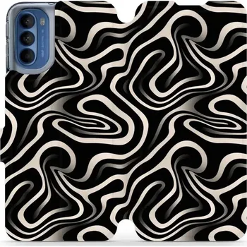 Pouzdro na mobilní telefon Flipové pouzdro Mobiwear - Motorola Moto G41 - VA63S Vlnky a linky (Knížkové flip pouzdro, obal, kryt na mobil Motorola Moto G41 - VA63S Vlnky a linky, materiál Umělá kůže + TPU - ochrana 360°, stojánek, silikonová vanička, magnetické zavírání)
