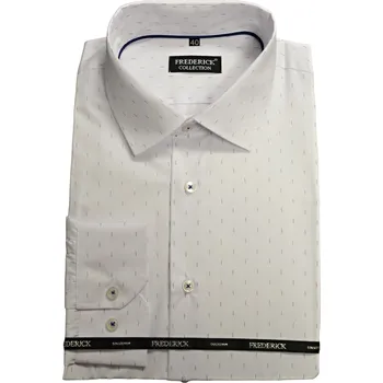 Pánská košile Pánská košile s dlouhým rukávem - střih REGULAR - vzor F453 - bílá barva se vzorem - 48