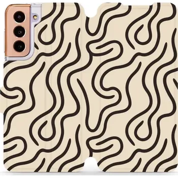 Pouzdro na mobilní telefon Flipové pouzdro Mobiwear - Samsung Galaxy S21 - VA60S Linky (Knížkové flip pouzdro, obal, kryt na mobil Samsung Galaxy S21 - VA60S Linky, materiál Umělá kůže + TPU - ochrana 360°, stojánek, silikonová vanička, magnetické zavírání)