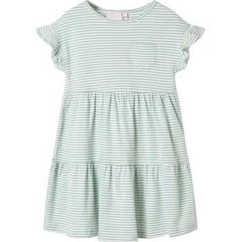 Dívčí oblečení vidaXL Dětské šaty s volánkovými rukávy mátové 140