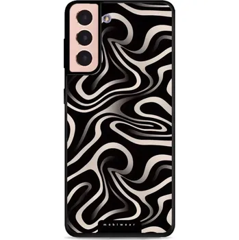 Pouzdro na mobilní telefon Lesklý kryt Mobiwear Glossy - Samsung Galaxy S21 - GA63G Vlnky a linky (Prémiové lesklé pouzdro, obal, kryt Mobiwear Glossy na mobil Samsung Galaxy S21 - GA63G Vlnky a linky, materiál Plast + TPU silikon - krytí po všech stranách, neošoupatelný potisk,)