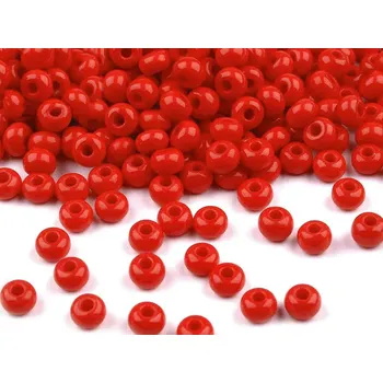 Dětské navlékací korálky Rokajl PRECIOSA červená > (6/0) Ø4,1mm (sáček 20g)