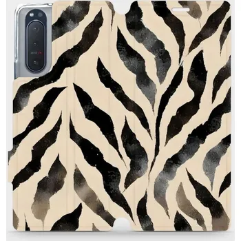 Pouzdro na mobilní telefon Flipové pouzdro Mobiwear - Sony Xperia 5 II - VA53S Zebří (Knížkové flip pouzdro, obal, kryt na mobil Sony Xperia 5 II - VA53S Zebří, materiál Umělá kůže + TPU - ochrana 360°, stojánek, silikonová vanička, magnetické zavírání)