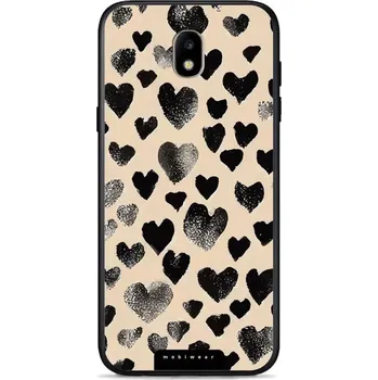 Pouzdro na mobilní telefon Lesklý kryt Mobiwear Glossy - Samsung Galaxy J3 2017 - GA51G Černá srdíčka (Prémiové lesklé pouzdro, obal, kryt Mobiwear Glossy na mobil Samsung Galaxy J3 2017 - GA51G Černá srdíčka, materiál Plast + TPU silikon - krytí po všech stranách, neošoupatelný)