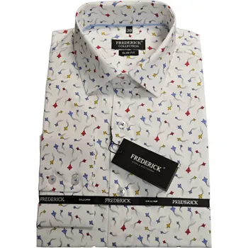 Pánská košile Pánská košile s dlouhým rukávem - střih SLIM - vzor F675 - 45