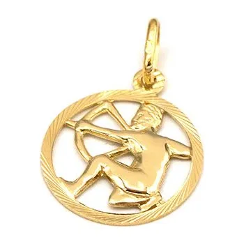 Přívěsek B&B Goldinvestic Zlatý přívěsek střelec v kruhu Žluté zlato