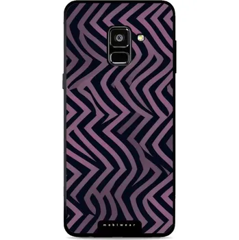 Pouzdro na mobilní telefon Lesklý kryt Mobiwear Glossy - Samsung Galaxy A8 2018 - GA55G Fialové klikyháky (Prémiové lesklé pouzdro, obal, kryt Mobiwear Glossy na mobil Samsung Galaxy A8 2018 - GA55G Fialové klikyháky, materiál Plast + TPU silikon - krytí po všech stranách,)