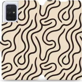 Pouzdro na mobilní telefon Flipové pouzdro Mobiwear - Samsung Galaxy A71 - VA60S Linky (Knížkové flip pouzdro, obal, kryt na mobil Samsung Galaxy A71 - VA60S Linky, materiál Umělá kůže + TPU - ochrana 360°, stojánek, silikonová vanička, magnetické zavírání)