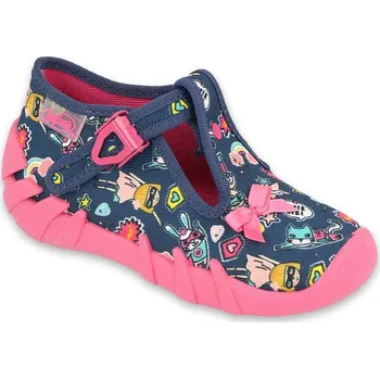 Dívčí bačkory BEFADO 110P456 dívčí bačkorky modré SUPER GIRL 20 110P456_20