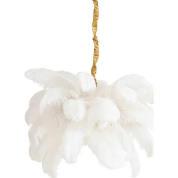 Designové zlaté závěsné světlo s peříčky FEATHER - Ø 80 cm