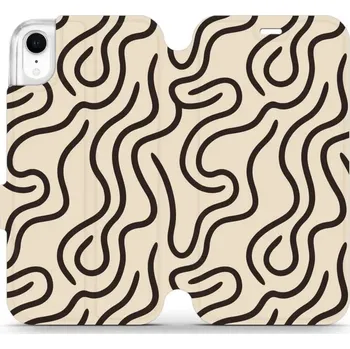 Pouzdro na mobilní telefon Flipové pouzdro Mobiwear - Apple iPhone XR - VA60S Linky (Knížkové flip pouzdro, obal, kryt na mobil Apple iPhone XR - VA60S Linky, materiál Umělá kůže + TPU - ochrana 360°, stojánek, silikonová vanička, magnetické zavírání)