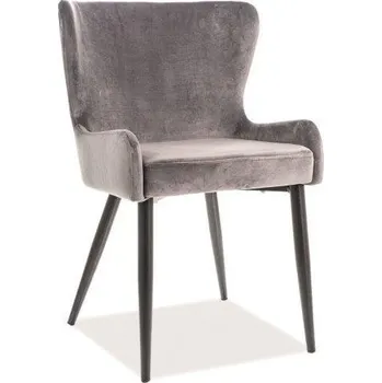 Moderní jídelní židle Signal PASSO II. VELVET, barva šedá, konstrukce černá, typ.72