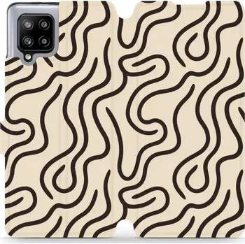 Pouzdro na mobilní telefon Flipové pouzdro Mobiwear - Samsung Galaxy A42 - VA60S Linky (Knížkové flip pouzdro, obal, kryt na mobil Samsung Galaxy A42 - VA60S Linky, materiál Umělá kůže + TPU - ochrana 360°, stojánek, silikonová vanička, magnetické zavírání)