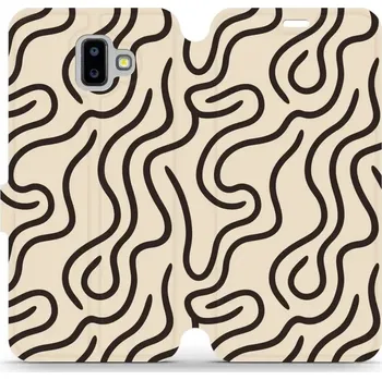 Pouzdro na mobilní telefon Flipové pouzdro Mobiwear - Samsung Galaxy J6 Plus 2018 - VA60S Linky (Knížkové flip pouzdro, obal, kryt na mobil Samsung Galaxy J6 Plus 2018 - VA60S Linky, materiál Umělá kůže + TPU - ochrana 360°, stojánek, silikonová vanička, magnetické zavírání)