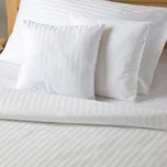 Damaškové povlečení atlasgrádl bílé proužek 8 mm - 200x200 + 2x 50x70 cm