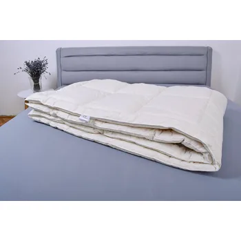 přikrývka Francouzská letní přikrývka z ovčí vlny stříbroaktiv smetanová - 240x220 cm partnerská , Smetanová sypkovina StříbroAktiv