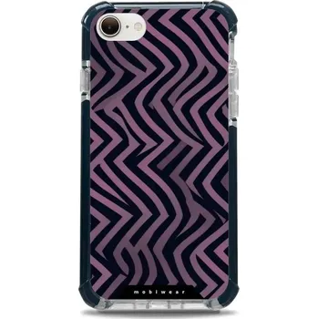 Pouzdro na mobilní telefon Odolný obal Mobiwear MagSafe Elite Bumper - Apple iPhone 7 / 8 / SE 2020 / SE 2022 - DA55D Fialové klikyháky (Odolný kryt, pouzdro, obal Mobiwear Elite Bumper na mobil Apple iPhone 7 / 8 / SE 2020 / SE 2022 - DA55D Fialové klikyháky, materiál Plast + TPU)