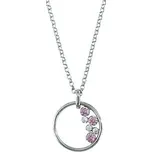 Stříbrný náhrdelník kroužek se zirkony délka náhrdelníku 42+3cm