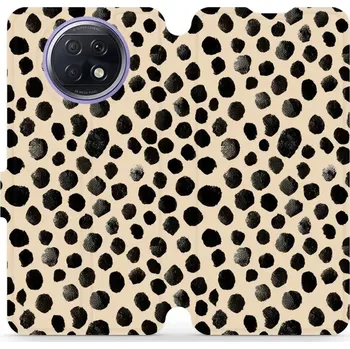 Pouzdro na mobilní telefon Flipové pouzdro Mobiwear - Xiaomi Redmi Note 9T - VA50S Černé puntíky (Knížkové flip pouzdro, obal, kryt na mobil Xiaomi Redmi Note 9T - VA50S Černé puntíky, materiál Umělá kůže + TPU - ochrana 360°, stojánek, silikonová vanička, magnetické zavírání)