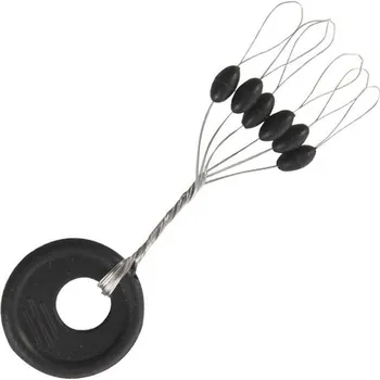 15ks - Gumový Stopper Method Feeder Fans Black Velikost M
