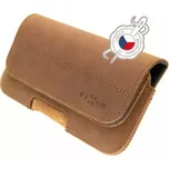 Horizontální kožené univerzální pouzdro na opasek FIXED Posh, pravá kůže, vel. 6XL, hnědé (Univerzální pouzdro či kryt na pásek, opasek z pravé hovězí kůže od českých zpracovatelů pro telefony s rozměry do 168,0 x 88,0 x 8,0 mm, velikost 6XL)