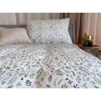 Povlečení Bavlněné povlečení rostlinky - 140x220 + 70x90 cm (prodloužené)