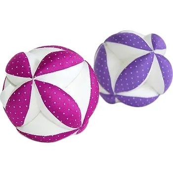 Výuková hračka MyMoo Montessori úchopový míček - Tečky/růžová