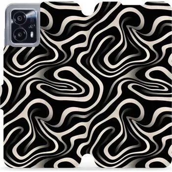 Pouzdro na mobilní telefon Flipové pouzdro Mobiwear - Motorola Moto G13 - VA63S Vlnky a linky (Knížkové flip pouzdro, obal, kryt na mobil Motorola Moto G13 - VA63S Vlnky a linky, materiál Umělá kůže + TPU - ochrana 360°, stojánek, silikonová vanička, magnetické zavírání)