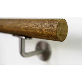 Zábradlí Hahn Holz Dubové madlo kulaté O42 mm - odstín Rustikální/Rustikal 10907 Délka madla: 1000mm, Zakončení madla: Nerezová koncovka