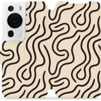 Pouzdro na mobilní telefon Flipové pouzdro Mobiwear - Huawei P60 Pro - VA60S Linky (Knížkové flip pouzdro, obal, kryt na mobil Huawei P60 Pro - VA60S Linky, materiál Umělá kůže + TPU - ochrana 360°, stojánek, silikonová vanička, magnetické zavírání)