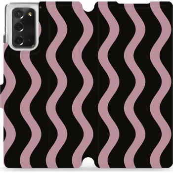 Pouzdro na mobilní telefon Flipové pouzdro Mobiwear - Samsung Galaxy Note 20 - VA54S Fialové vlnky (Knížkové flip pouzdro, obal, kryt na mobil Samsung Galaxy Note 20 - VA54S Fialové vlnky, materiál Umělá kůže + TPU - ochrana 360°, stojánek, silikonová vanička, magnetické zavírání)