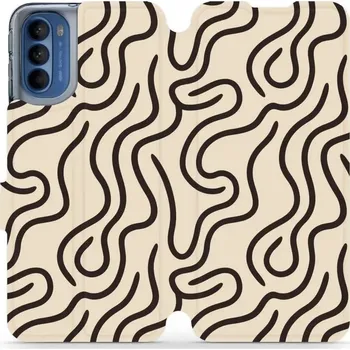 Pouzdro na mobilní telefon Flipové pouzdro Mobiwear - Motorola Moto G41 - VA60S Linky (Knížkové flip pouzdro, obal, kryt na mobil Motorola Moto G41 - VA60S Linky, materiál Umělá kůže + TPU - ochrana 360°, stojánek, silikonová vanička, magnetické zavírání)