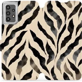 Pouzdro na mobilní telefon Flipové pouzdro Mobiwear - Samsung Galaxy A32 4G - VA53S Zebří (Knížkové flip pouzdro, obal, kryt na mobil Samsung Galaxy A32 4G - VA53S Zebří, materiál Umělá kůže + TPU - ochrana 360°, stojánek, silikonová vanička, magnetické zavírání)